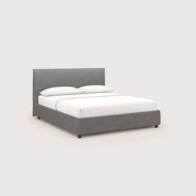 Nina letto contenitore dal design minimal in microfibra effetto pelle smacchiabile antracite