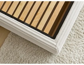 Letto matrimoniale imbottito beige con contenitore con rete inclusa 180x200 cm Jade – Bobochic Paris