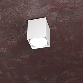 Plafoniera Moderna Cubica Area Metallo Bianco 1 Luce Gx53 10Cm