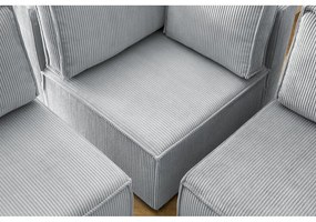 Divano a U angolare in velluto a coste variabile grigio chiaro Nihad modular - Bobochic Paris