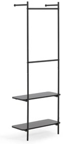 Kave Home - Stand appendiabiti Galatia in melamina e metallo con finitura verniciata nera 60 x 162 cm