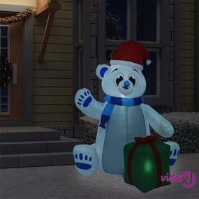 vidaXL Orso Polare Gonfiabile Natalizio con LED Interni Esterni 1,8 m