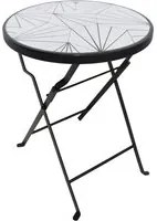 Tavolino portavaso tondo geometrico bianco