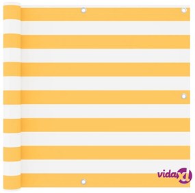 vidaXL Paravento Balcone Bianco e Giallo 90x400 cm Tessuto Oxford