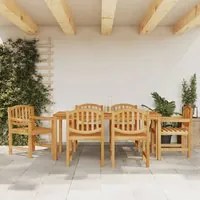 Set da Pranzo da Giardino 7 pz in Legno Massello di Teakcod mxl 117657