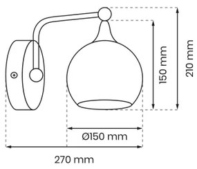 Applique MONTE 1xE27/60W/230V oro