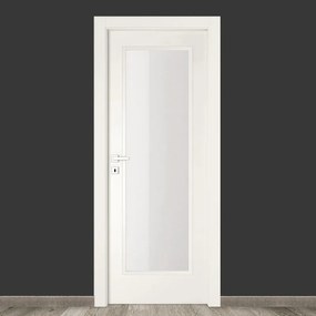 Porta tamburata battente Word Vetrata bianco L 70 x H 210 cm destra