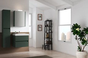 Mobile bagno sospeso con lavabo L 59.5 x H 50 x P 45.5 cm laccato opaco verde foresta 2 cassetti per vasca centrale Kora