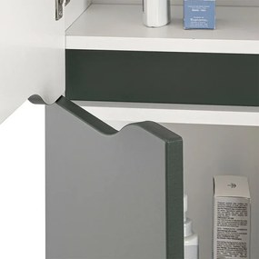 Pensile bagno sospeso 150 H verde con ripiani regolabili Maiori/Minori
