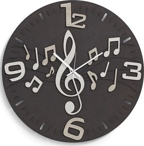 Orologio da parete moderno 30 cm MUSIC in legno laminato RSN