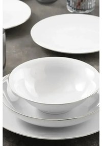 Set da tavola 8 pezzi, bianco/argento, in porcellana