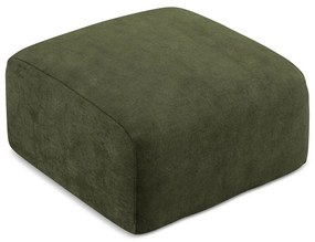 Poggiapiedi verde con rivestimento in ciniglia Leila – Makamii