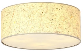 Plafoniera Minimal 3 Luci Drago In Acciaio Bianco E Beige Effetto Sughero