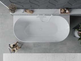Mexen Oval Slim vasca autoportante a parete 170 x 80 cm, bianca, troppo pieno bianco - 52661708000-20