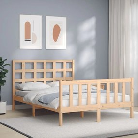 Letto Senza Materasso 140x190 Cm İn Legno Massello Di Pino /