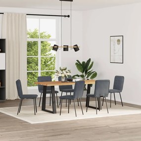 Sedie Da Pranzo 6 Pz Grigio Scuro İn Velluto /