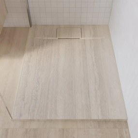 Piatto doccia SENSEA in composito minerale di resina gelificata Neo beige L 80 x L 100 x H 2.7 cm opaco