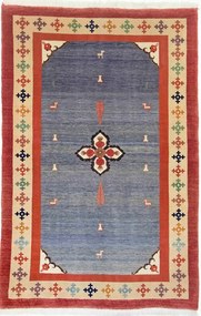 Loribaft Tappeto 210 x 140 Blu (Iran) Annodato A Mano