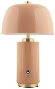 Lampada da tavolo dimmerabile a LED beige con paralume in metallo (altezza 30 cm) Freya - Leitmotiv