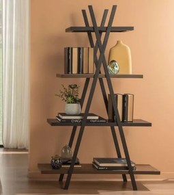 "L'Oca Nera" libreria color legno in stile contemporaneo h 145 cm