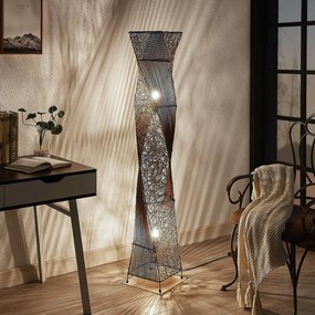 Lindby Lampada da terra di rattan Kassia, luce raccolta