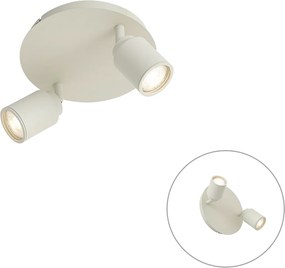 Faretto da bagno moderno beige 2 luci IP44 - Ducha