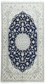 Nain Tappeto persiano 270 x 150 Blu (Iran) Annodato A Mano
