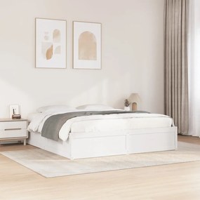 Letto senza materasso bianco 180x200 cm legno massello di pino