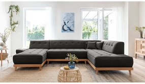 Divano letto a U grigio scuro, angolo destro Dazzling Daisy - Miuform