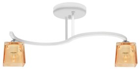 Lampadario a plafone SANTOS 2xE27/15W/230V bianco/arancione