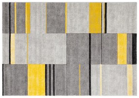 Tappeto 133x190 cm Ray A grigio e giallo