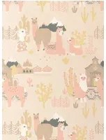 Majvillan Carta da parati Lama Village - Light Sunny Pink