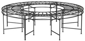 Panchina per albero circolare Ø160 cm nera in acciaio