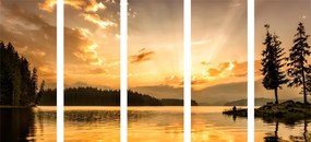 Quadri 5 pezzi – Riflesso del lago di montagna