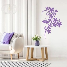 Adesivo da parete - Farfalla e fiori | Inspio