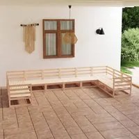 Set Divani da Giardino 10 pz in Legno Massello di Pino 3076269