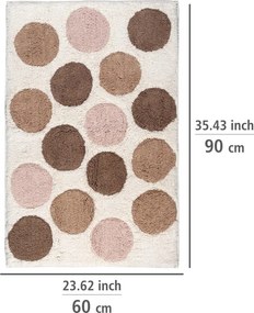 Tappetino per il bagno marrone/beige in cotone organico 60x90 cm Tibet – Wenko