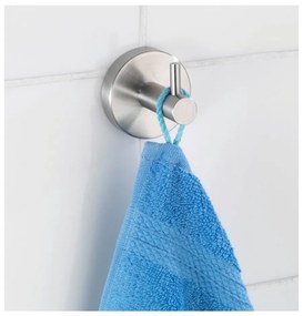 Gancio a parete in acciaio inox in argento opaco Bosio - Wenko