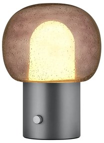 Lampada da tavolo LED color antracite in alluminio con paralume in vetro (altezza totale 32 cm) Iris – Blomus