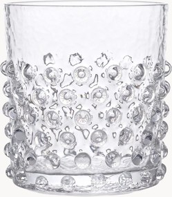 Set di 2 bicchieri in vetro soffiato Hobnail