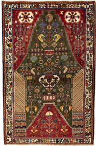 Shiraz Tappeto persiano 190x130 Verde (Iran) Annodato A Mano