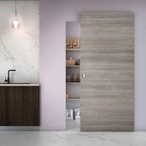 Porta scorrevole Space Grey Tonda in legno, L 101 x H 230 cm, con binario SPACE : Scorrevole esterno muro con binario invisibile