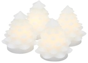 Decorazione natalizia luminosa bianca 4 pz ø 6,5 cm Carla – Sirius