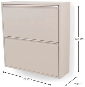 Scarpiera in metallo grigio-beige Billy - Spinder Design