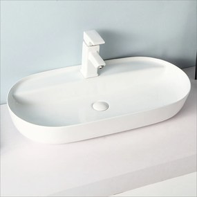 Lavabo D'Appoggio 81,5x41,5 Cm Rubicer "Break The Rules" Bianco Lucido