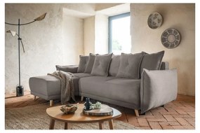 Divano letto in velluto a coste marrone chiaro (variabile) Lazy Lukka - Miuform