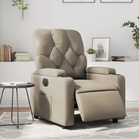 Poltrona Reclinabile Elettrica Cappuccino İn Similpelle /