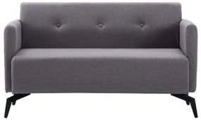 Divano a 2 posti rivestito in tessuto 115x60x67cm grigio chiaro