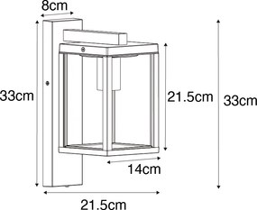 Lanterna da parete per esterni nera IP44 con sensore crepuscolare - Charlois