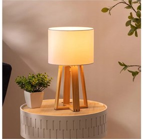 Atmosphera - Lampada da tavolo MOLU 1xE27/25W/230V pino/bianco